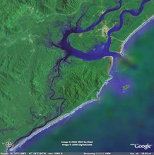 Photo from GoogleEarth, centered on Ilha do Cardoso