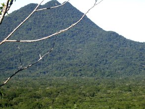 View from the tower, facing SW; Pico Dos Irmaõs. Planicie and encosta forest