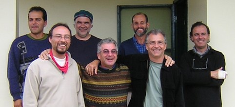 Professors at the 2004 Frugivory and Seed Dispersal course. Left to right: Marco Aurelio Pizo, Mauro Galetti, Rodrigo Medel, Wilson Spironello, Wesley Silva, Re