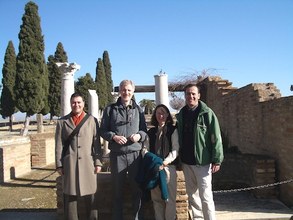 Jordi, John, Jill and Pedro. Italica, Sevilla